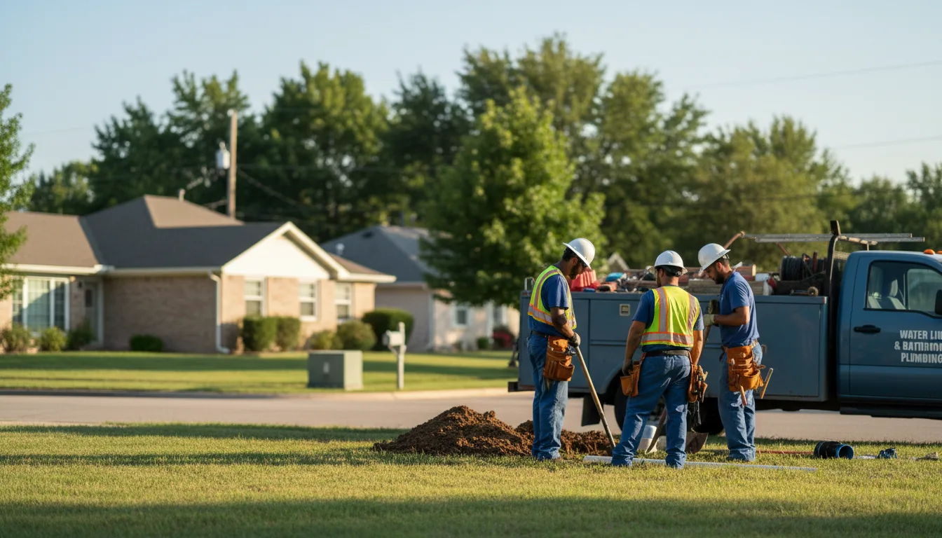 Residential water line and bathroom plumbing service in Ingalls, IN